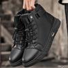 Fashionable Versatile Men's Shoes Autumn Winter High Cut Thick Soled Hiking Shoes Casual Comfortable Simple Short Boots