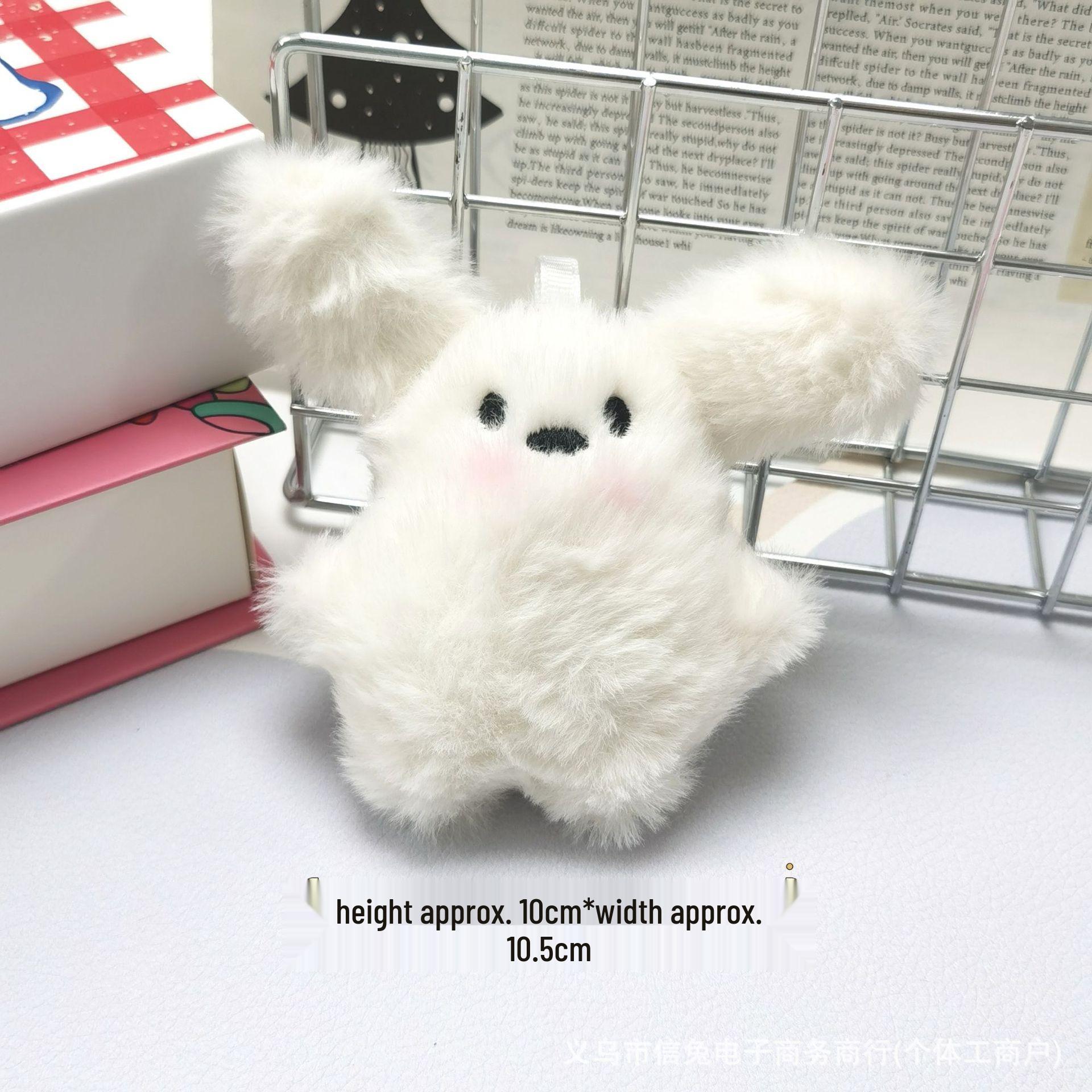Adorable Flying Rabbit Plush Keychain with Bowtie and Glasses