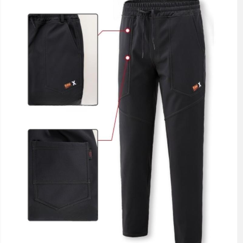 Podzimní pracovní oblek Pánský Plus Sametový Zesílený Větruodolný Vodotěsný a Hřejivý Venkovní Horolezecký Oblek Ležérní Dvoudílný Oblek