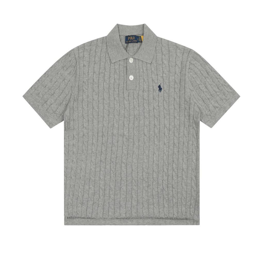 High-Quality 25SS All-Season Classic Versatile Lapel Double-Button Knit with Small Horse Embroidery, Short Sleeve