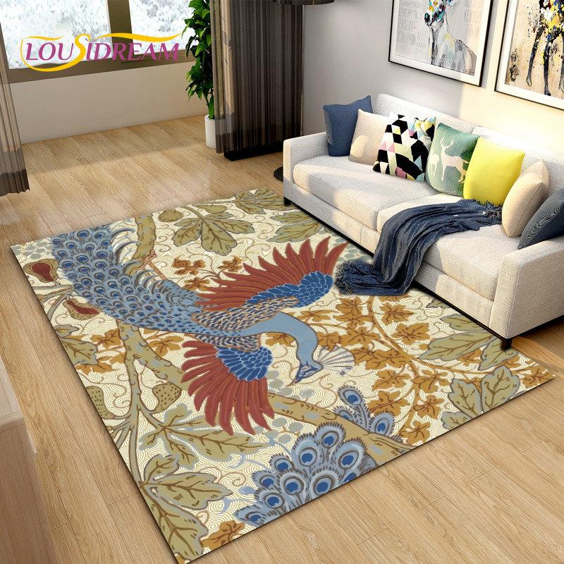 3D Classical Chinese Style Area Rug Large,Carpet Rug for Living Bedroom Sofa Doormat Decoration,Children Play Non-slip Floor Mat