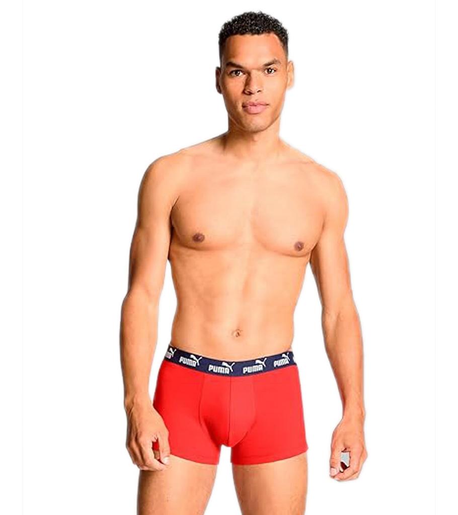Puma Men Elements Basic Boxer 2-Pack Red/Grey Melange [701232894 003] r.L