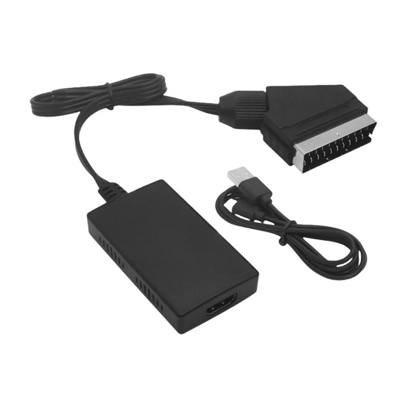 

High Definitions SCART Male To HDTV Female Converter Plug Play Design with Signal Stabilization for TVs Projectors 1