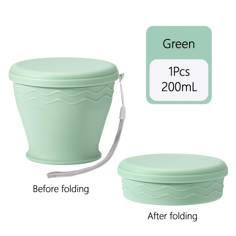 

1PC Collapsible Silicone Travel Mug, 6.76oz Foldable Cup for Camping Hiking, Reusable Coffee Tea Cup Outdoor Essential Gift светло-серый