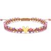 Beaded Bracelet for Women, Double Layer Colorful Seed Bead Bracelet with Heart Charm, Handmade Boho Stackable Bracelet, Adjustable Friendship Jewelry