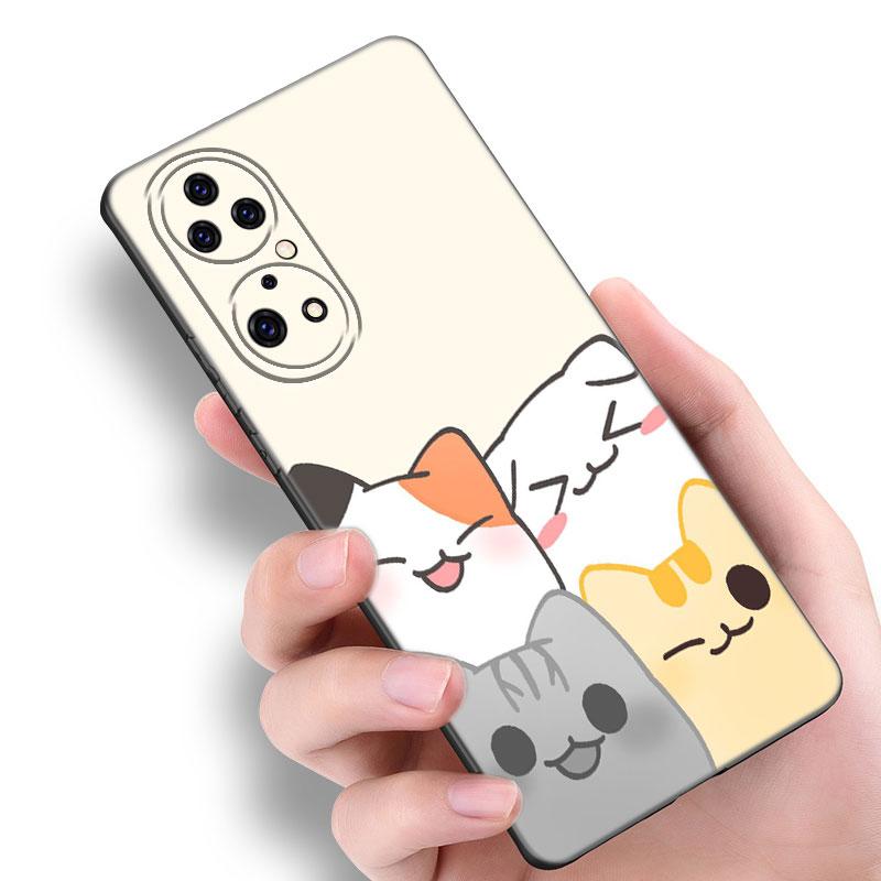 Милый чехол для телефона с изображением кота кавайи для Huawei Pura 70 Ultra P20 P30 P40 Lite P60 Art P50 Pro P50E P Smart 2018 2019 2020 2021