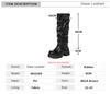 Women Platform High top Spring Fashion Designer Knee Chelsea Boots with Buckle Brand Party Black Brown