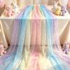 Macaron Colored Rainbow Tulle Table Runner Gradient Ceiling Drape Table Flag  DIY Sewing Supplies