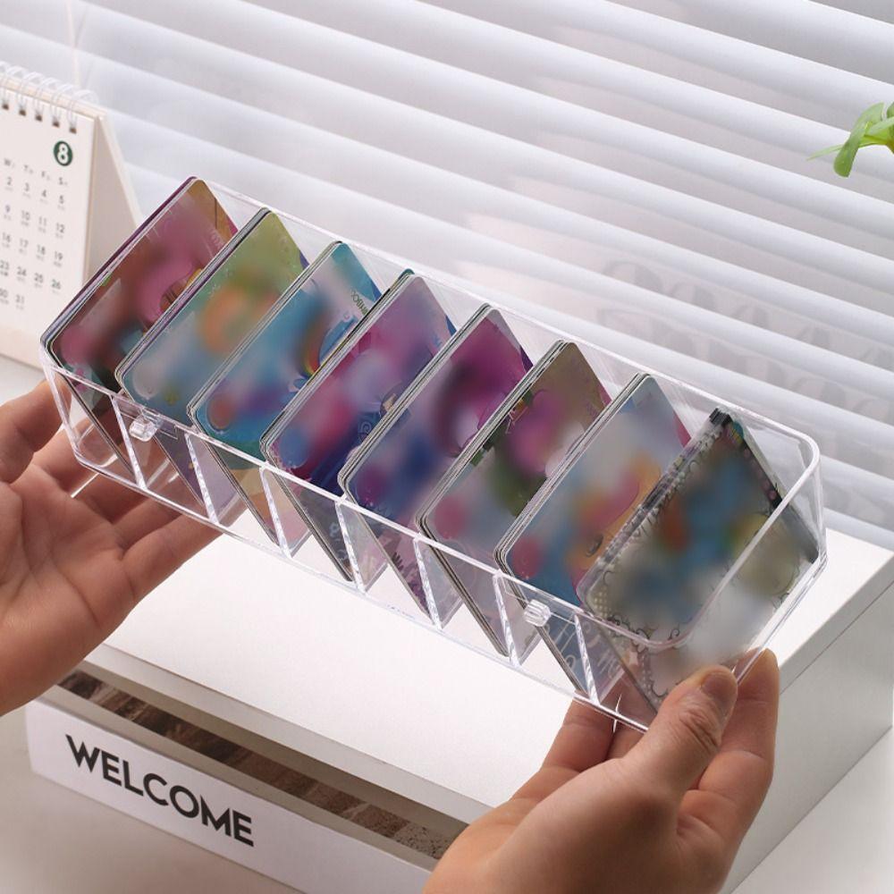 

Dividers Card Storage Box High Capacity Idol Photo Container Business Card Holder Game Cards