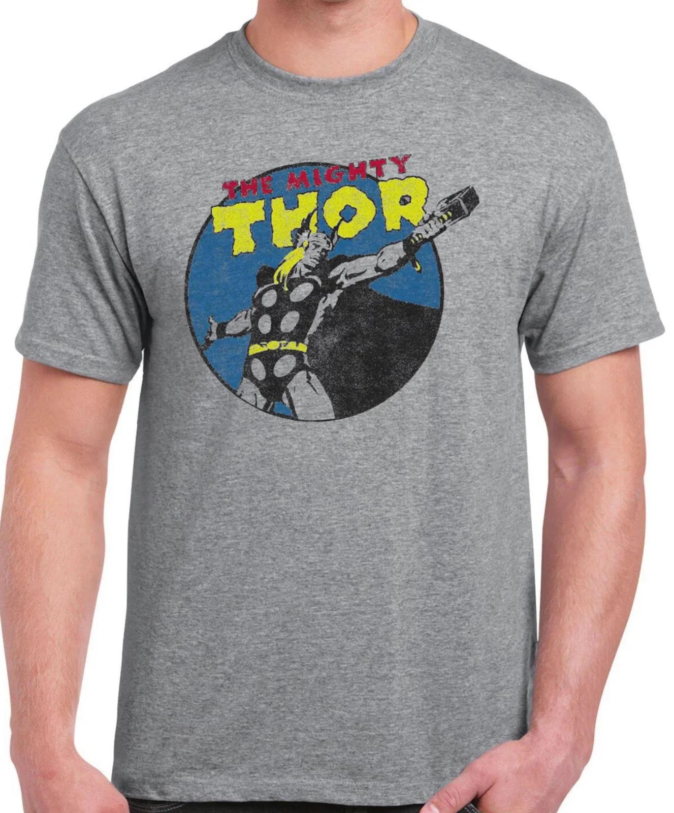 Official Thor T Shirt The Mighty Marvel Superhero Tee New Grey XL L