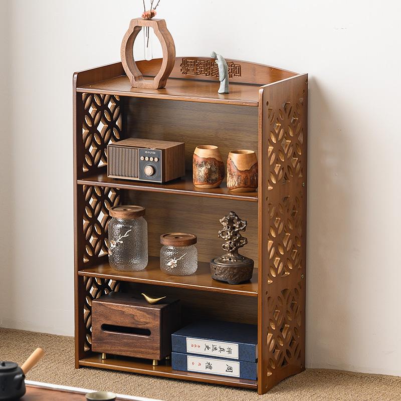Multi-Layer Living Room Tea Cabinet, Wall-Aligned Sideboard, Household Low Table Storage Unit, Chinese Window Alcove Cabinet
