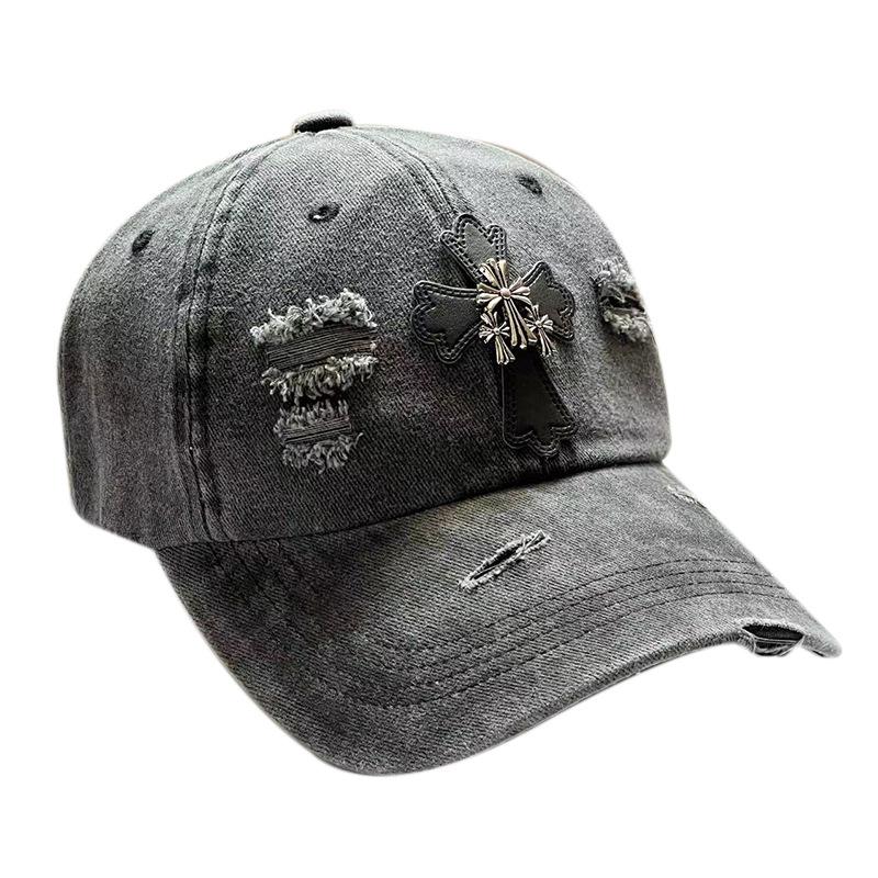 Spring and summer new broken washed baseball cap women's old cross soft top cap men's couple casual sun hat