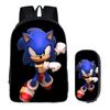 Straight Hair Animation Digital Printing Children'S Two-Piece Set Backpack Pencil Bag Primary And Secondary School Schoolbag