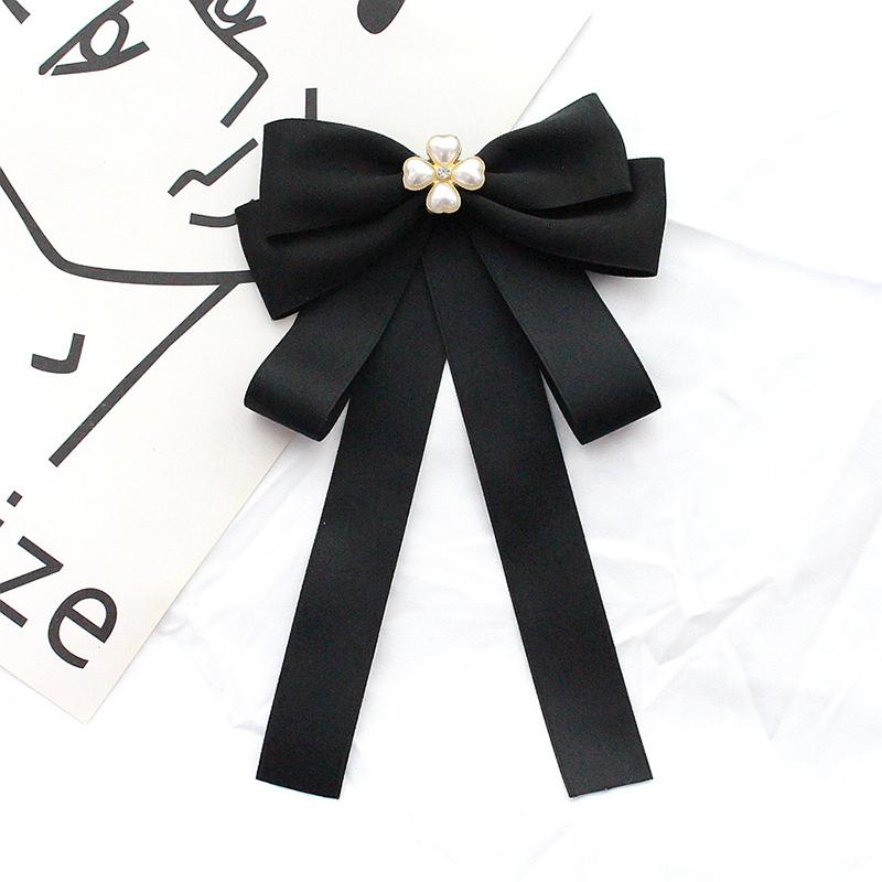 Shirt Bow Brooch Tie Women'S Black College Student School Uniform Graduation Temperament Collar Pin