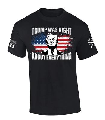 Fierté Patriotique Hommes Trump Avait Raison Silhouette Drapeau Usé Manches Courtes