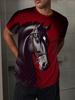 Men's 3D Animal Horse Printed T-shirt 2026 Summer New Men's Round Neck T-shirt Casual Comfortable Hip Hop Pullover Short Sleeve