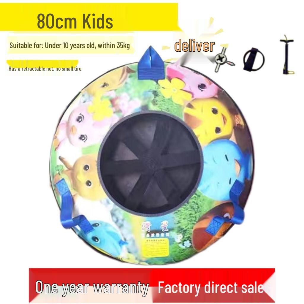 Durable Inflatable Snow Tube with Anti-Collision Features - Seven-Color for Adults and Kids
