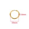10 Stück 316L Edelstahl Creolen Ohrringe Damen Herren Punk Hiphop Kreisförmige Ohrstecker Ring Schmuck Goldfarbe Zubehör Großhandel