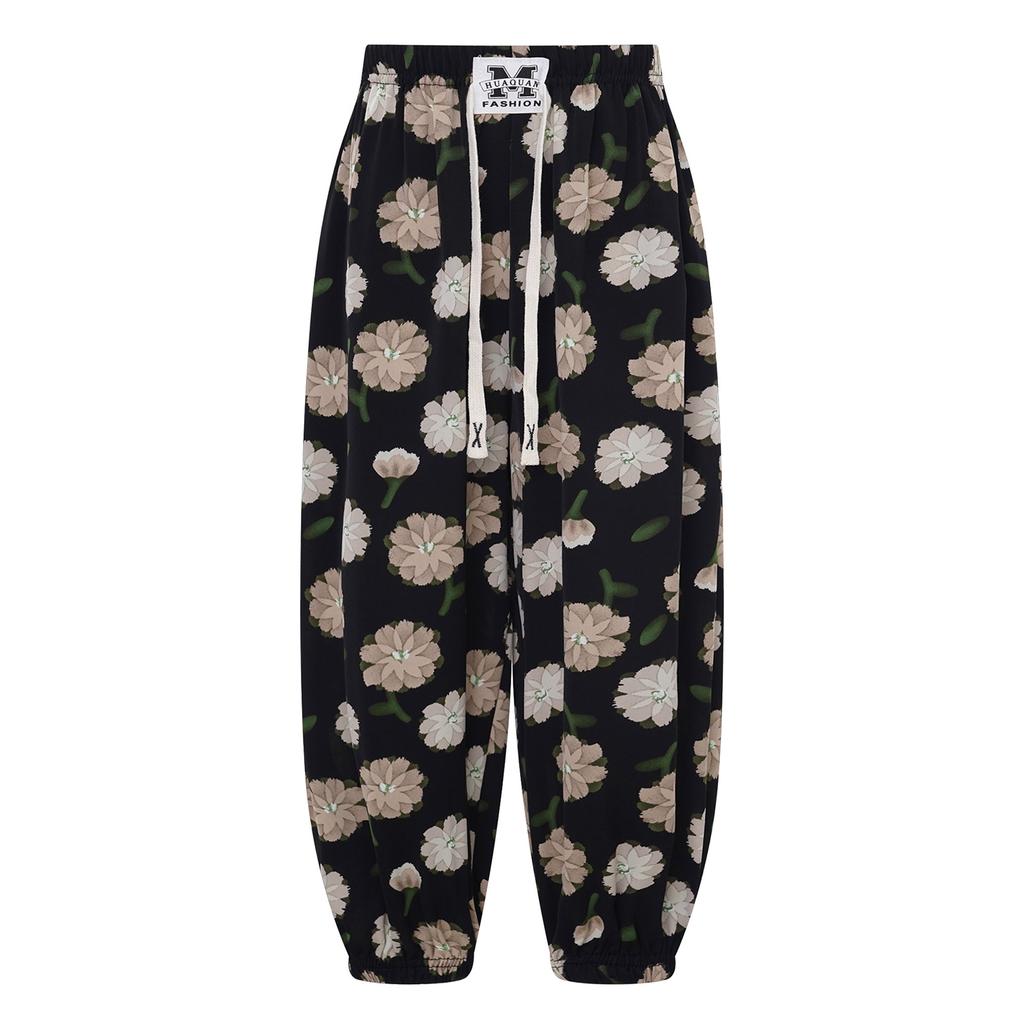 Chlapecké Dívčí Módní Bloomery Lehké Kalhoty s Elastickým Pasem Barevné Kalhoty s Potiskem Dovolená Cestování Pláž Domácí Nošení