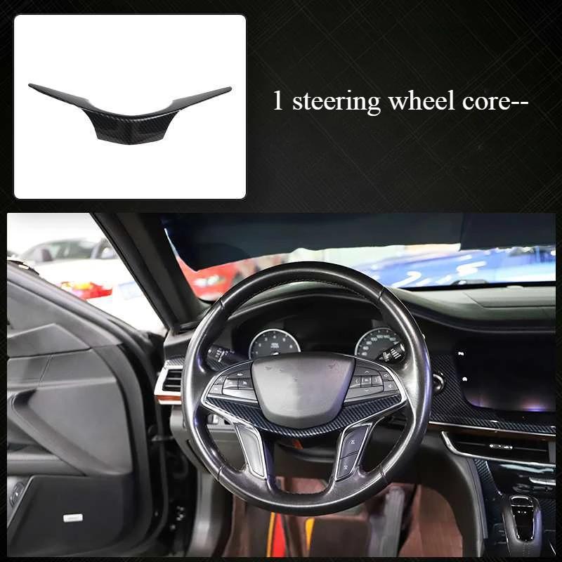 For Cadillac CT-6 2016-2020 Interior Carbon Fiber-Style Dashboard Trim Gear Steering Wheel Frame Panel European Auto Enthusiasts