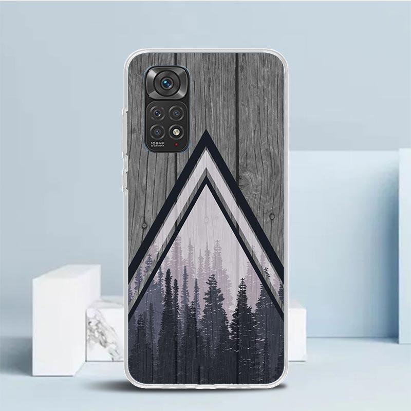 Forest Geometry Wood Nature Phone Case For Xiaomi Redmi Note 15 14 14S 13 12S 12 Pro Plus 11S 11 11T 11E 10S 10 + Soft TPU Back
