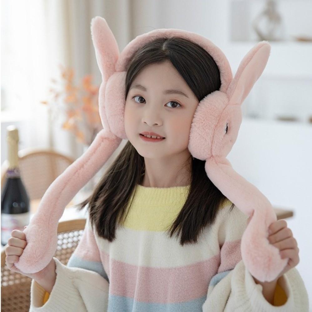 Heart Rabbit WinterWarm Plush Ear Muffs Airbag Plush Ear Muffs Rabbit Ear Covers  Children's Use