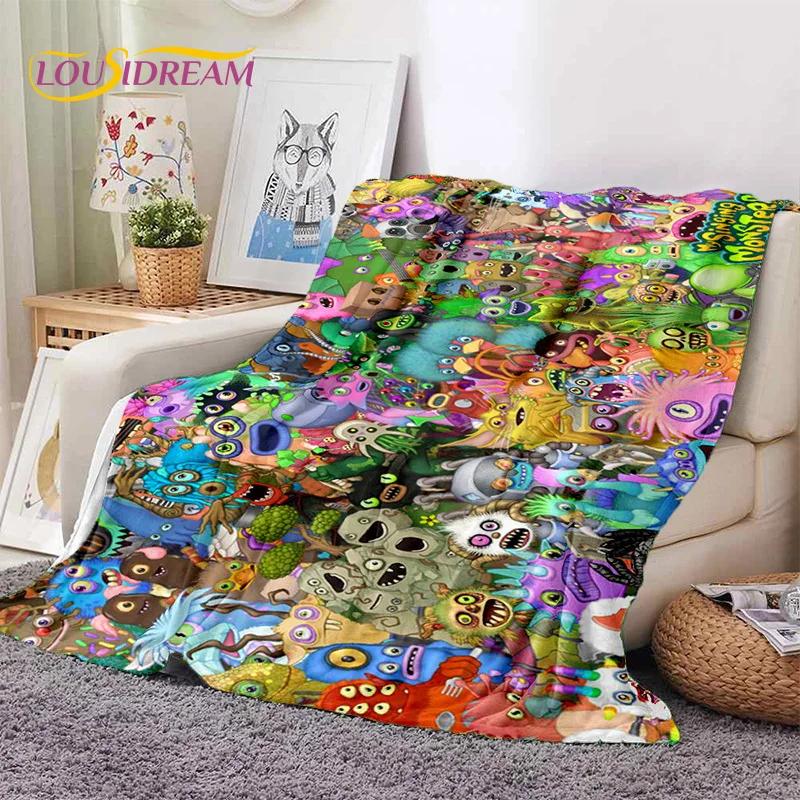 Game My Singing Monsters Cartoon Soft Blankets,Keep Warm Throw Blanket Comfortable Blanket for Picnic Beds Sofa Home Bedroom Kid