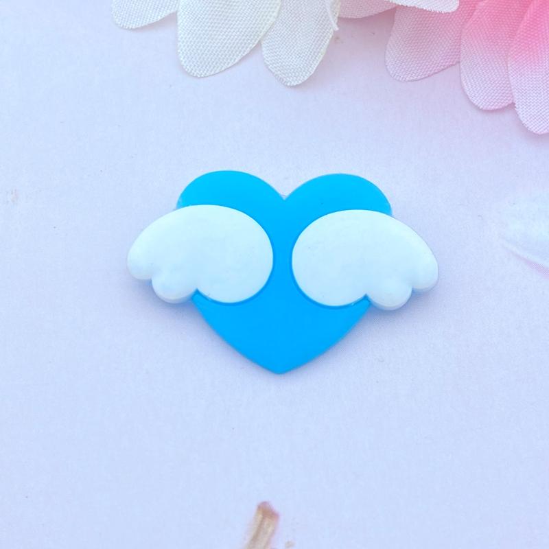 20pcs Cute Mini Cartoon Little Wings Of Love PVC Flexible Glue Flat Back DIY Scrapbook Embellishment Phone Craft Decoration