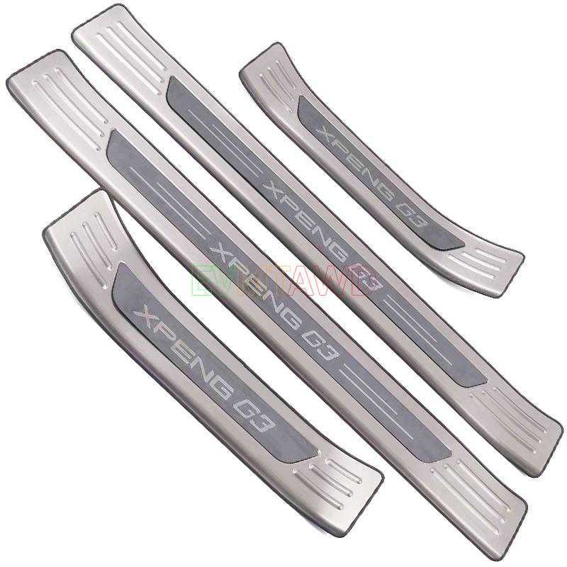 

Для Xpeng G3 G3i EV аксессуар 2018-2022 нержавеющая накладка на порог автомобиля, защита от удара, защита для педали, чехол Silver Black