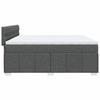 Box Spring Bed with Mattress Dark Gray 200x200 cm Fabric