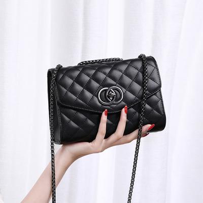 Geantă nouă Geantă de damă Geantă cu lanț Geantă crossbody Senzație high-end Lux ușor Primăvară și vară Piele naturală Geantă pătrată