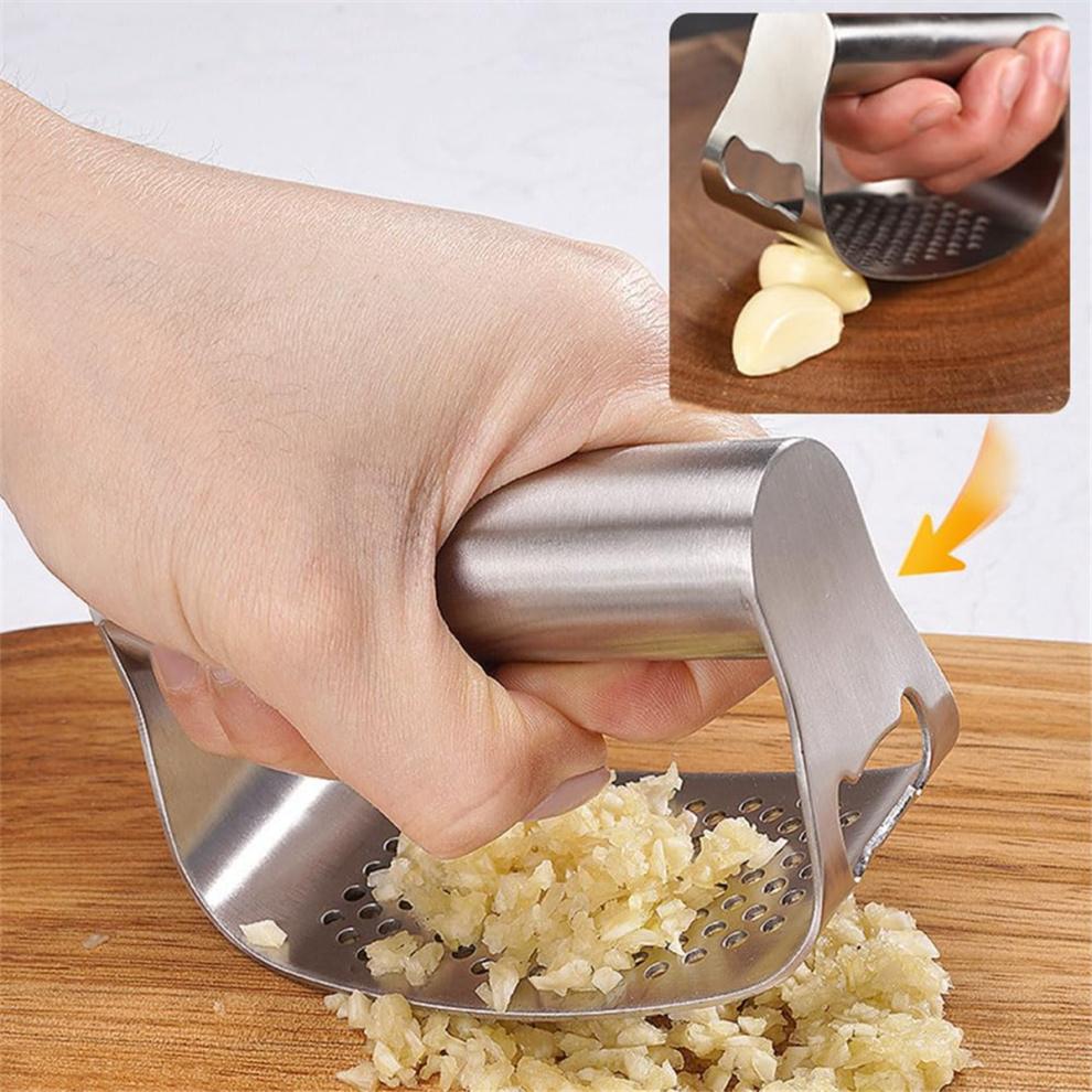 Stainless Steel Garlic , New Rocker, Comfort Handle Chopper for Crushing Kitchen Tools