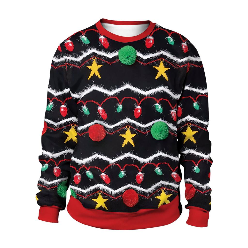 Kersttrui voor heren, sweatshirt, Kerstmis, ronde hals, casual