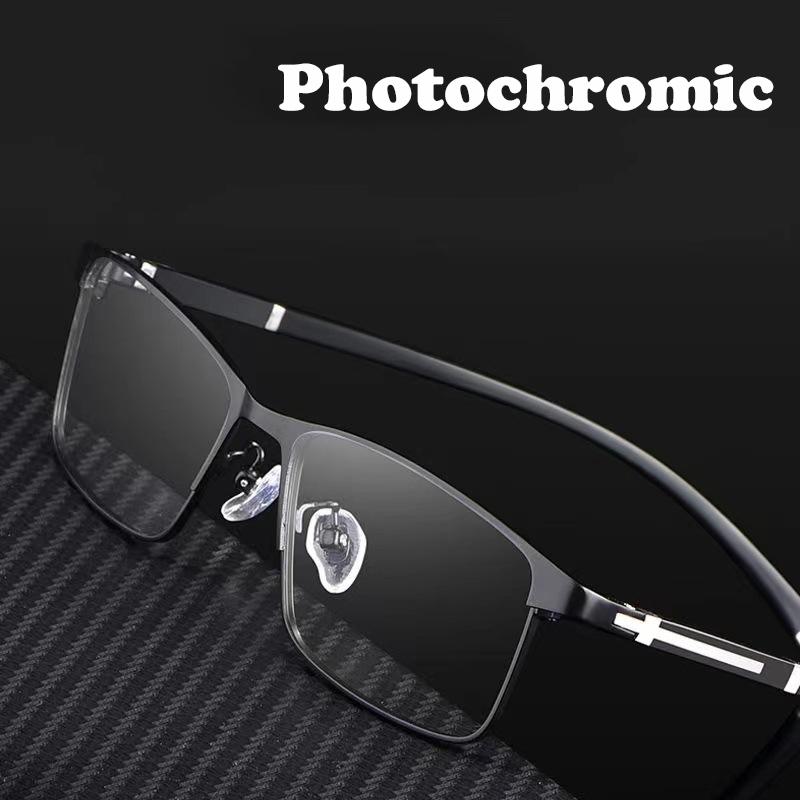 Ultralight Flexible Legs Photochromic Progressive Multifocal Reading Glasses Men Anti Blue Light Women Presbyopia Glasses