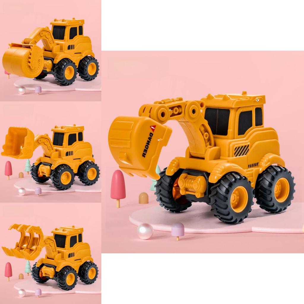 Childrens Pressing Sliding Construction Vehicle With Pushback Function For Kids Educational Play