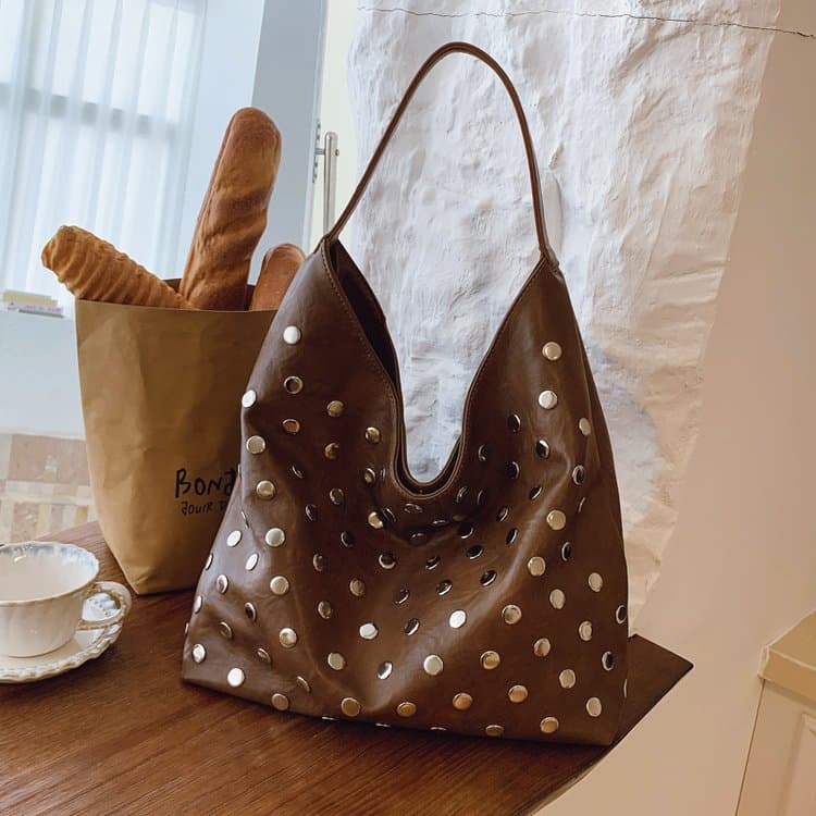 Women's Metal Polka Dot Shoulder Bag Tote Bag