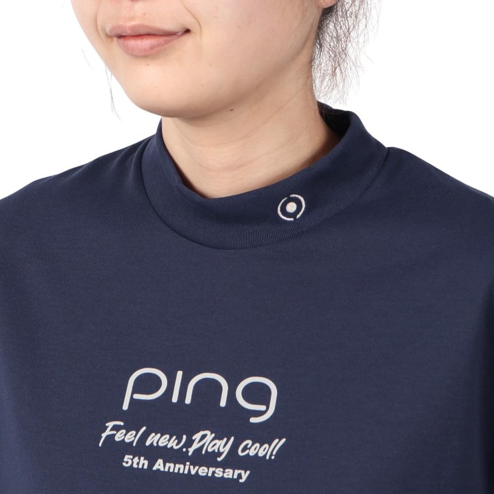 Short Sleeve High Neck Shirt Golf LL [Pin Apparel] Women's (Brand Logo) / / 622-5167306 120_Navy