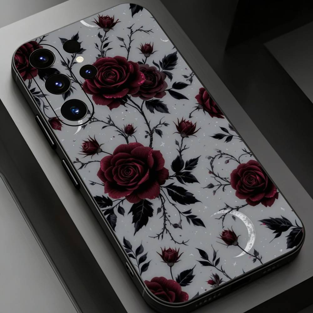

Gothic Style Dark Phone Case for Samsung Galaxy S20,23 Ultra S24,22 Plus S25,26,21FE TPU Cover Samsung S26ULTRA