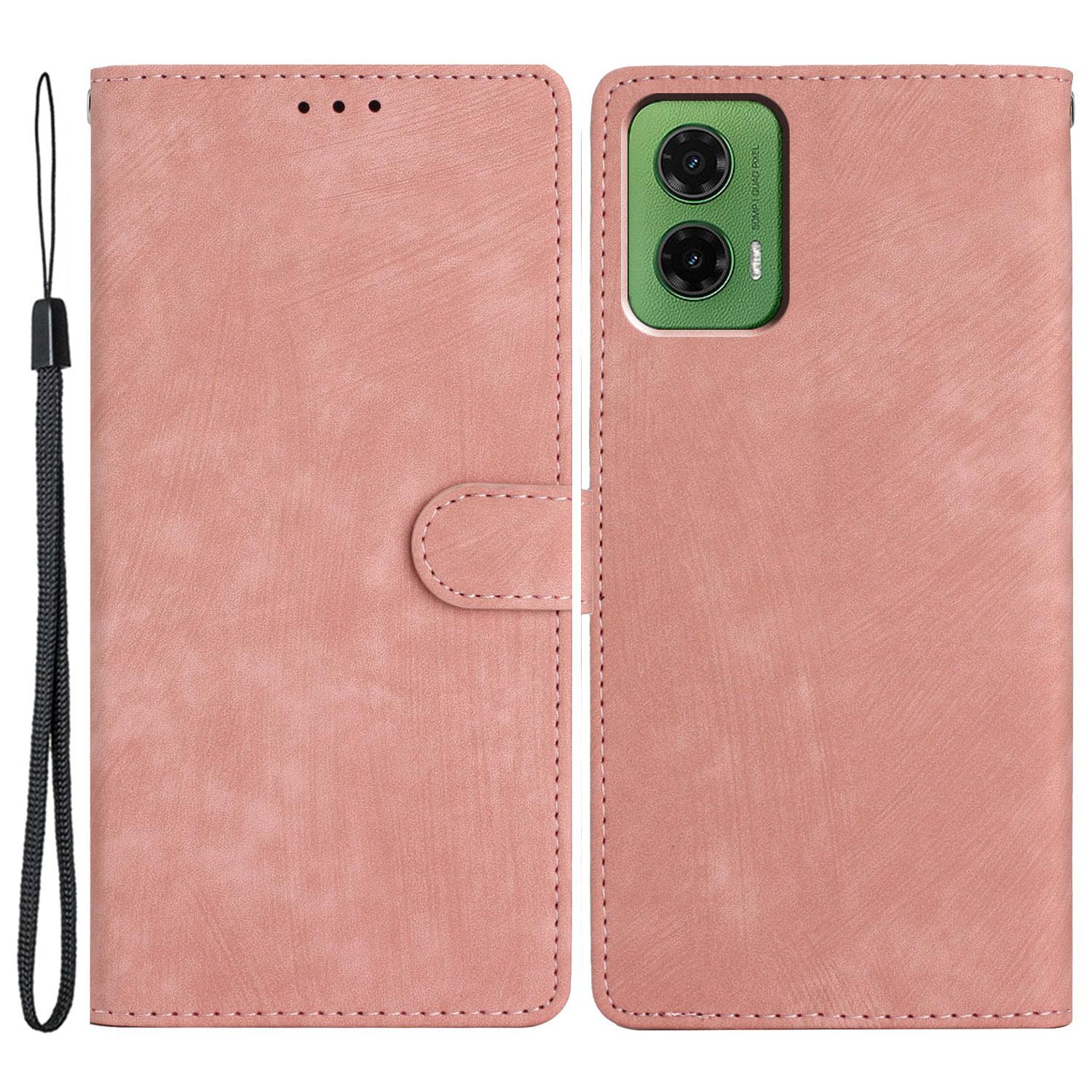 

Чохол для телефону Motorola Moto G35 5G з підставкою для телефону зі згустками картки Skin-Touch PU шкіра Pink