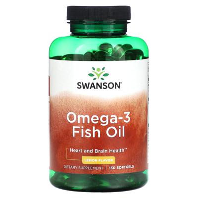 Omega-3 Fish Oil, Lemon Flavor, 150 Softgels