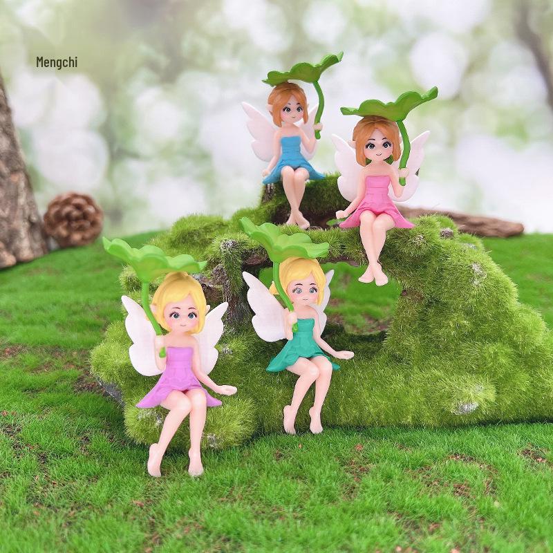 Lotus Leaf Elf Angel Girl PVC Keychain Ornament