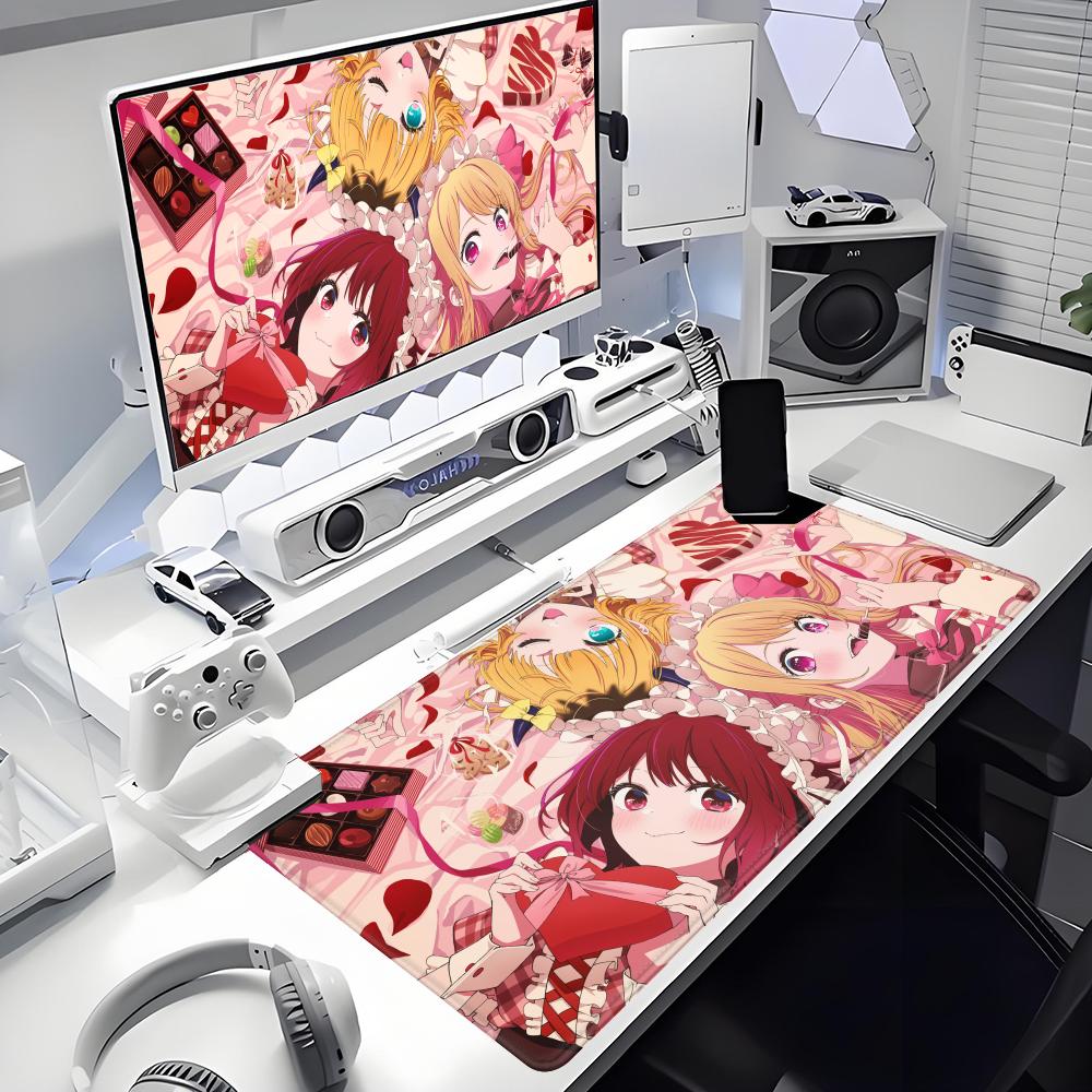 Oshi No Ko Animation Beautiful patternsOffice Computer Desk Mat Table Keyboard Big Mouse Pad Laptop Cushion Nonslip Decor