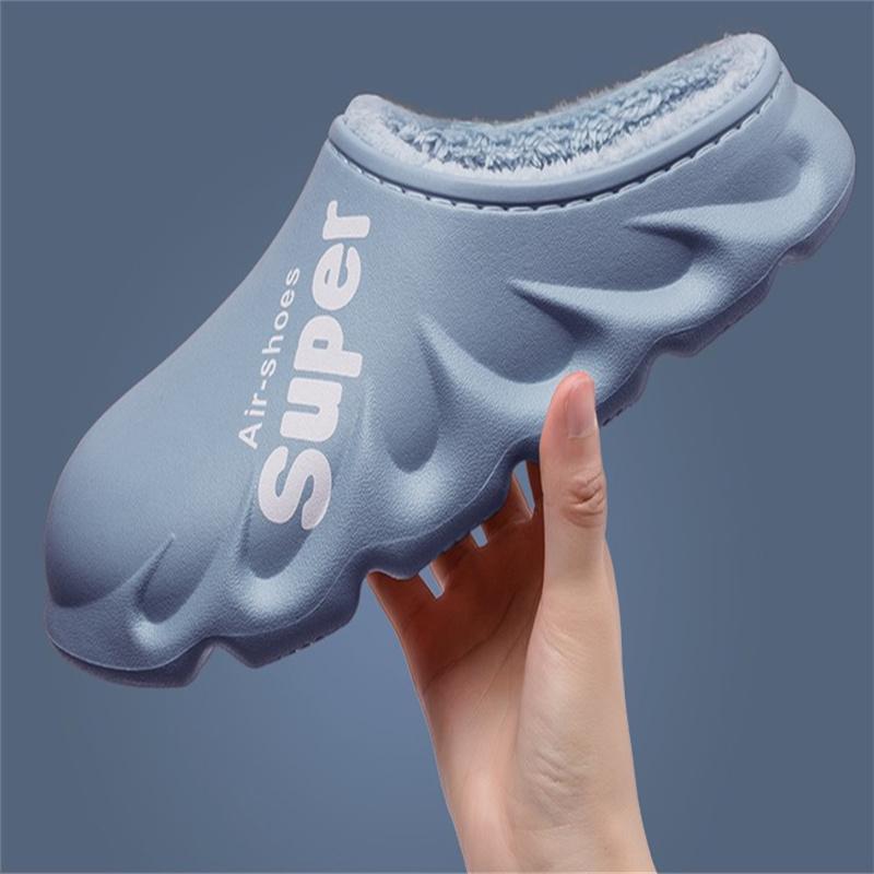 Fashion Litfun Winter Warm Cotton Slippers Indoor And Outdoor Waterproof Walking Shoes Fluffy Non-Slip Sandals For Women Men Slippers