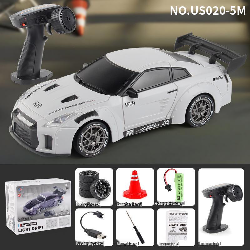 Half-Scale High-Speed Rechargeable RC Drift Car: 4WD, Electric Lights, Realistic Model Toy for Kids