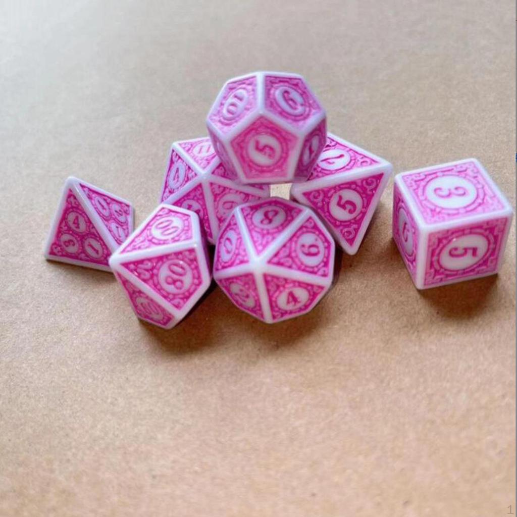 7 Pieces Game Dices Set, Dice Entertainment Toys Math Counting Teaching Aids Polyhedral