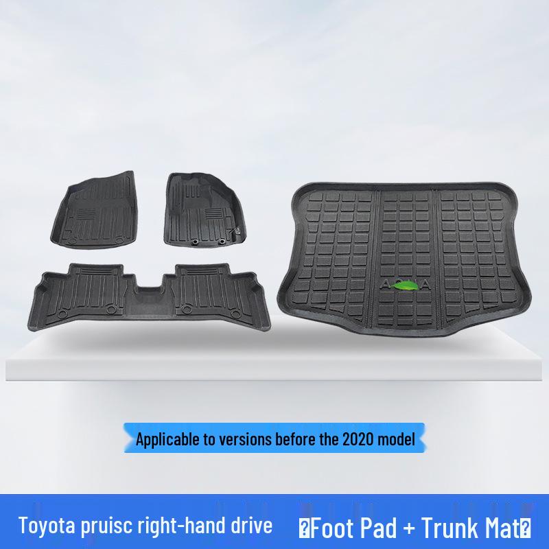 Non-Slip Eco-Friendly TPE Foot and Trunk Mats for Right-Hand Drive Toyota Aqua Prius C