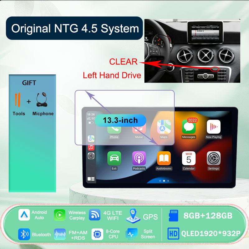 Android 15 autoradio Audio lecteur vidéo multimédia pour Benz classe A CLA GLA classe 2012 - 2018 sans fil CarPlay Navigation GPS 4G