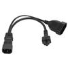 C14 to C5 EU4.0 Y Splitter Power Plug Cord Single IEC 320 C14 Male to C5 EU4.0 Female Splitter