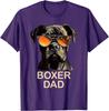 T-shirt Grafica Boxer Papà Cane con Occhiali da Sole Regalo Divertente per Proprietario di Boxer