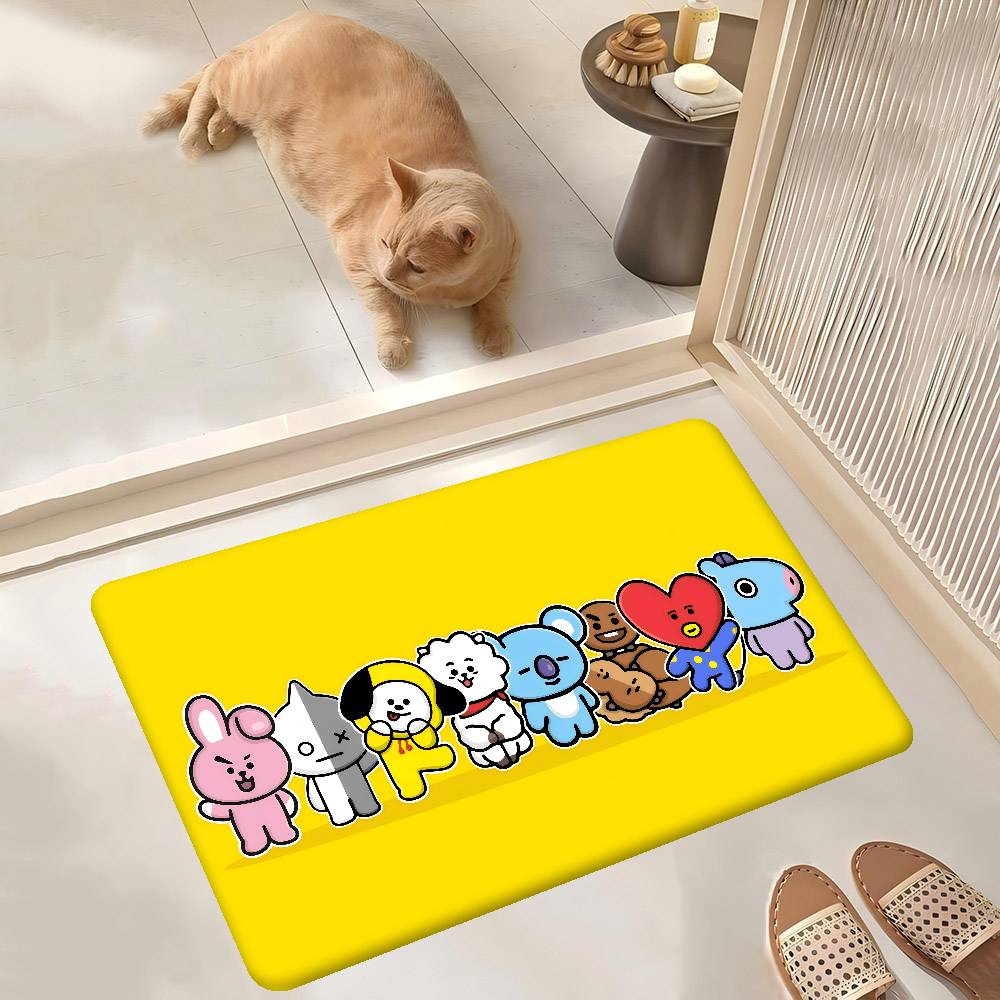 B-Bts21 Cartoon Kitchen Mat Kids Room Bedroom Decoration Balcony Anti-Slip Doormat Living Room Alfombra